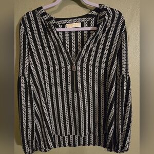 MICHAEL Michael Kors Black and White Patterned Blouse